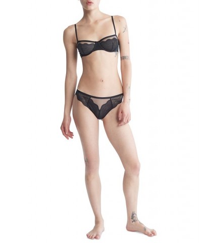 Women's Graphic Lace Bikini Underwear QF6950 Black $16.94 Panty