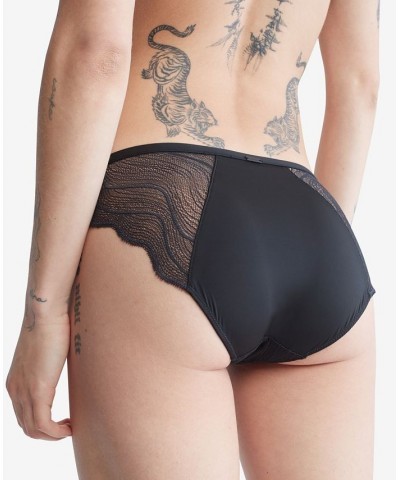 Women's Graphic Lace Bikini Underwear QF6950 Black $16.94 Panty