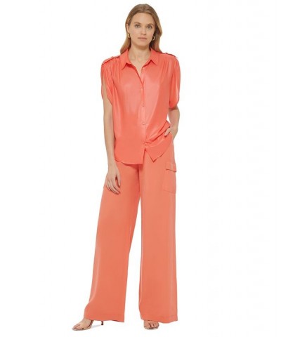 Women's High-Rise Wide-Leg Pants Persimmon $49.98 Pants