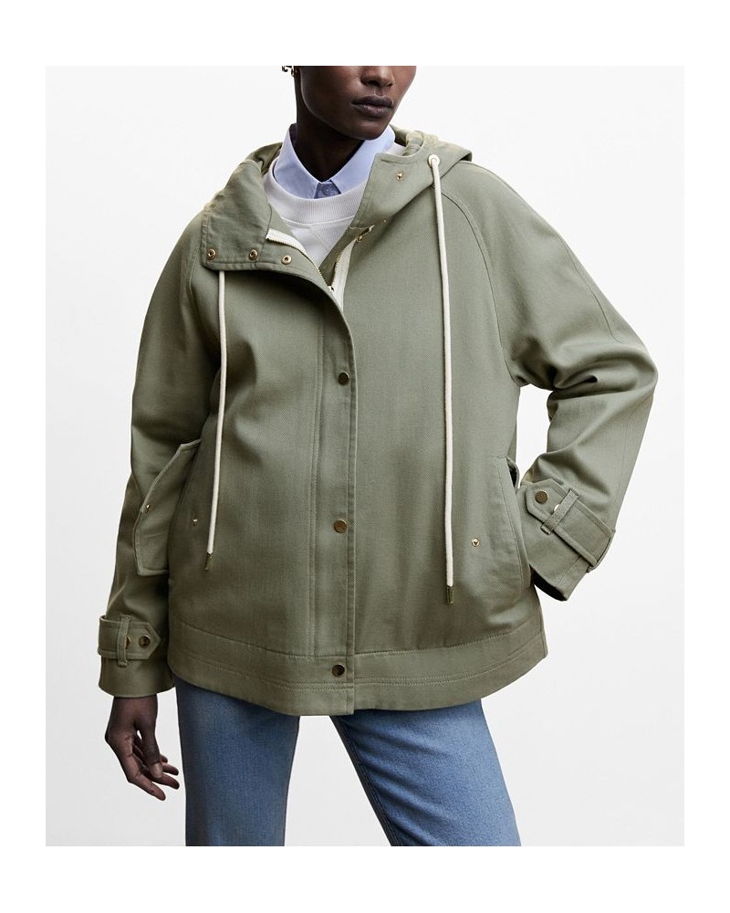 Women's Hooded Cotton Parka Khaki $39.00 Coats