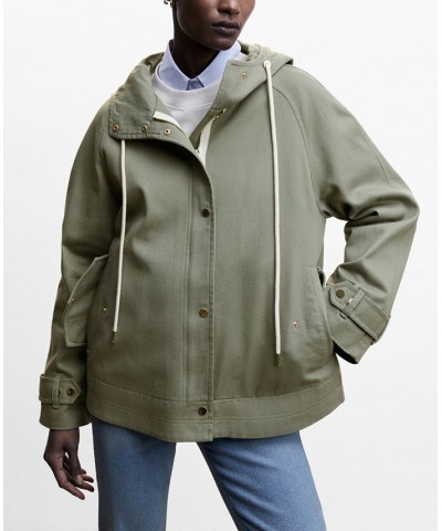 Women's Hooded Cotton Parka Khaki $39.00 Coats