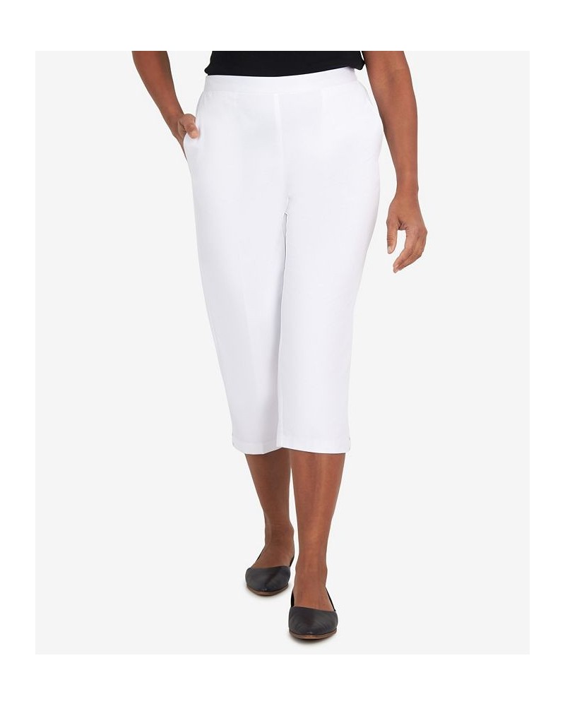 Petite Split Star Capri Pants White $30.94 Pants