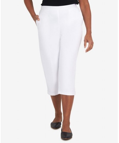 Petite Split Star Capri Pants White $30.94 Pants