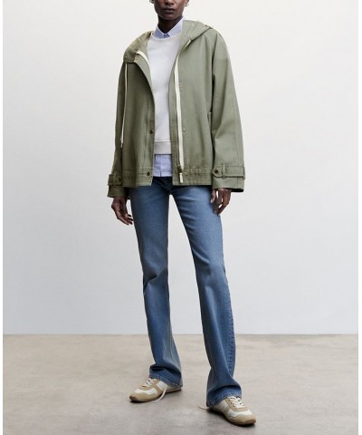 Women's Hooded Cotton Parka Khaki $39.00 Coats