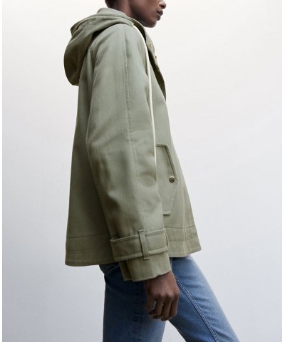 Women's Hooded Cotton Parka Khaki $39.00 Coats