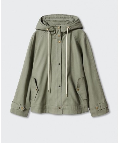 Women's Hooded Cotton Parka Khaki $39.00 Coats