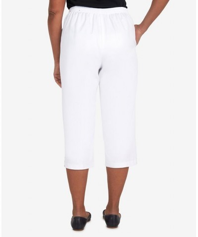 Petite Split Star Capri Pants White $30.94 Pants