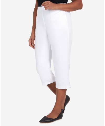 Petite Split Star Capri Pants White $30.94 Pants