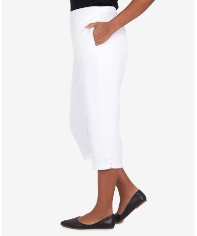 Petite Split Star Capri Pants White $30.94 Pants