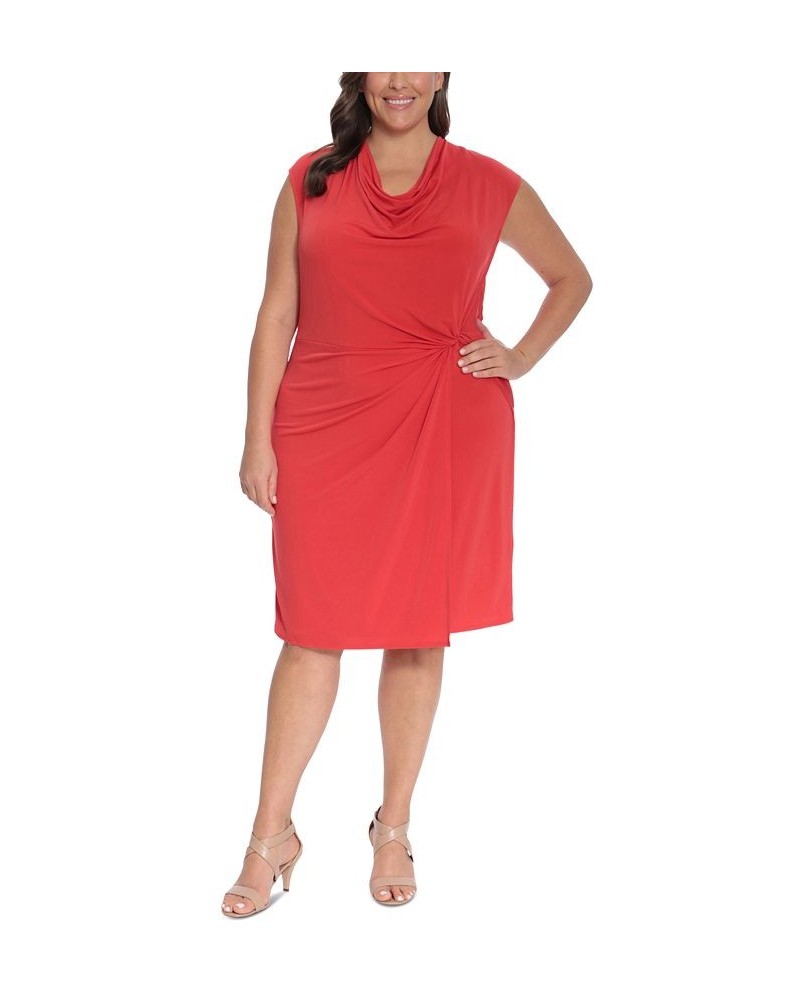 Plus Size Cowl-Neck Sheath Dress Red $38.15 Dresses