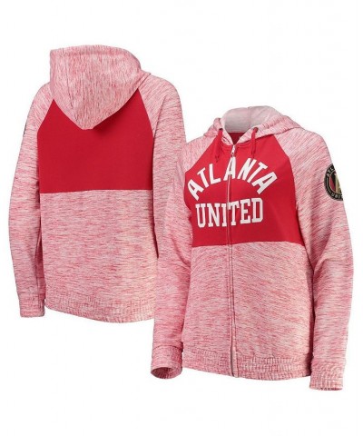 Women's by New Era Red Atlanta United FC Novelty Space Dye Full-Zip Hoodie Red $32.90 Sweatshirts