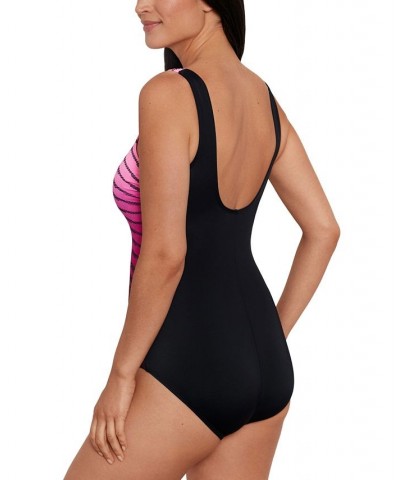 Shape Solver Sport for Women's Prism Change Scoop-Neck One-Piece Swimsuit Pink $35.40 Swimsuits