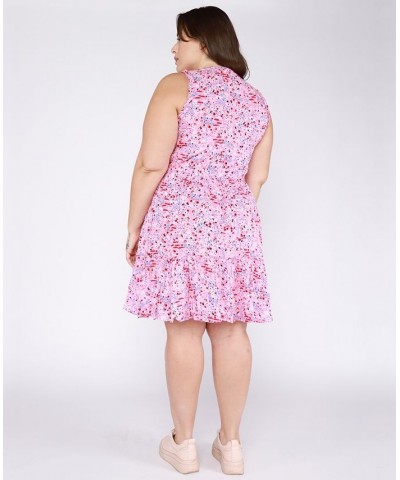 Plus Size Ruffled Drawstring-Waist Dress Pink $34.81 Dresses