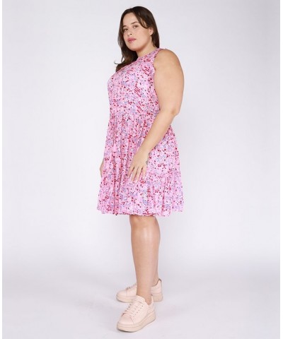 Plus Size Ruffled Drawstring-Waist Dress Pink $34.81 Dresses