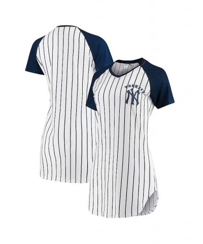 Women's White New York Yankees Vigor Pinstripe Nightshirt White $24.93 Pajama