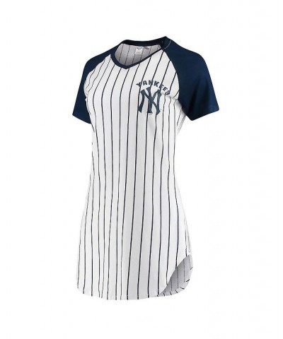 Women's White New York Yankees Vigor Pinstripe Nightshirt White $24.93 Pajama