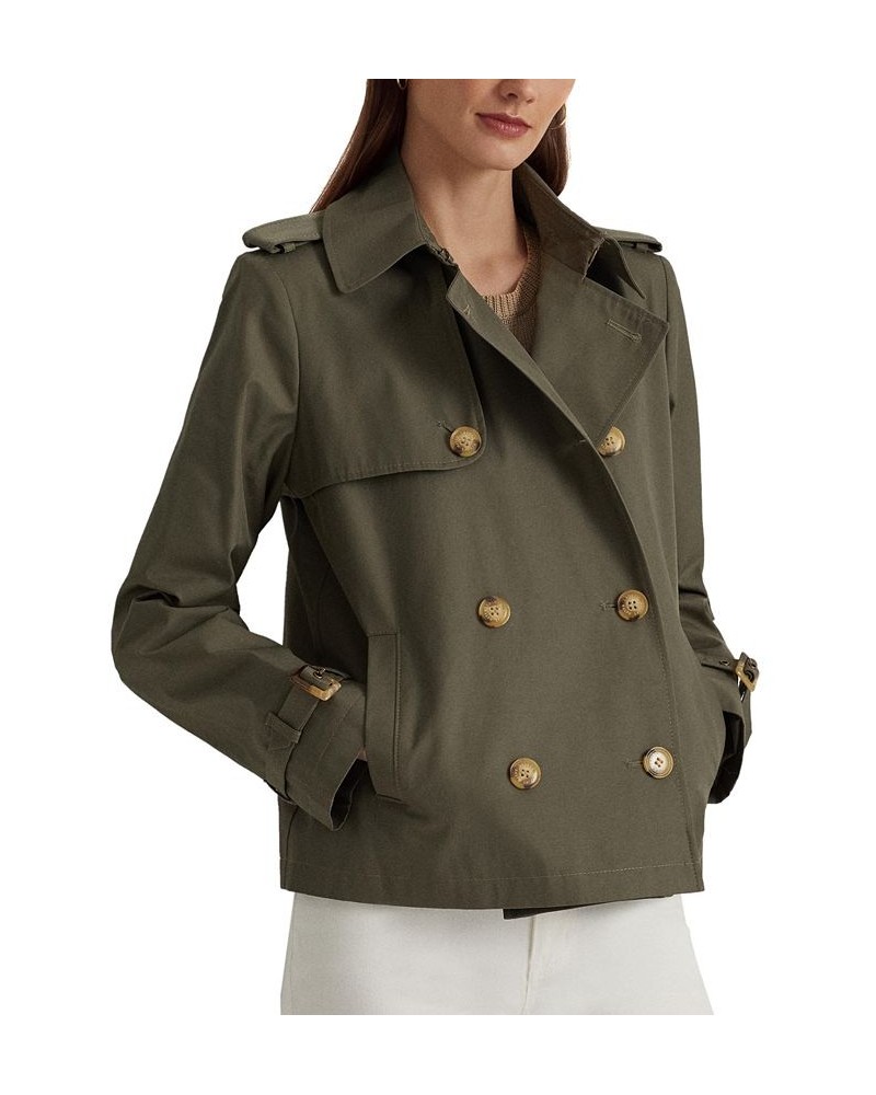 Women's Double-Breasted Trench Coat Green $44.20 Coats