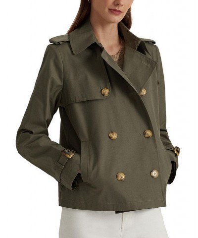 Women's Double-Breasted Trench Coat Green $44.20 Coats