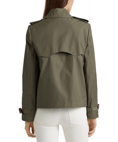 Women's Double-Breasted Trench Coat Green $44.20 Coats