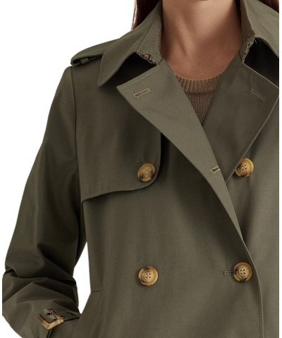 Women's Double-Breasted Trench Coat Green $44.20 Coats