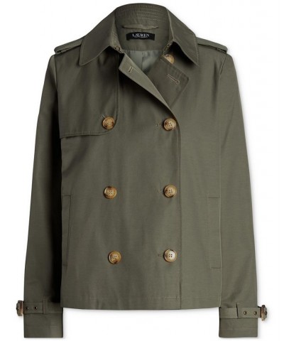 Women's Double-Breasted Trench Coat Green $44.20 Coats