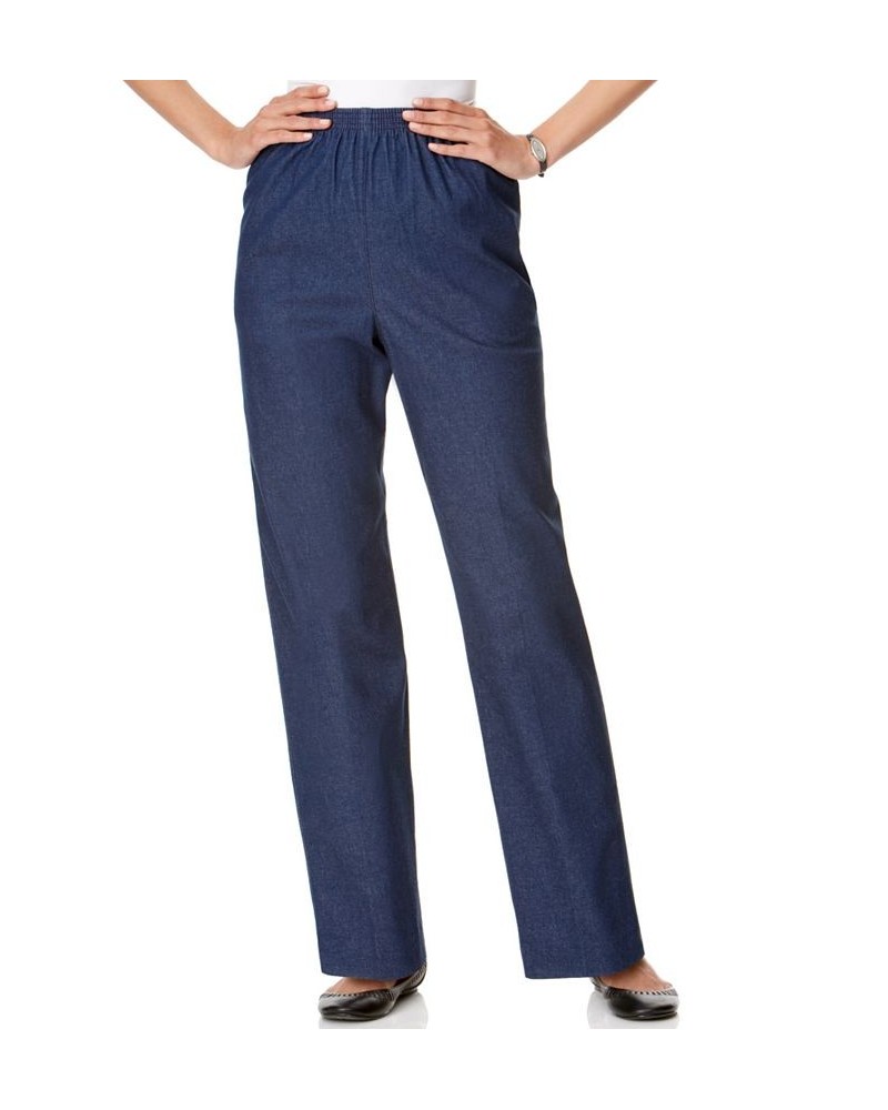 Classics Denim Pull-On Straight-Leg Pants Blue $21.96 Pants