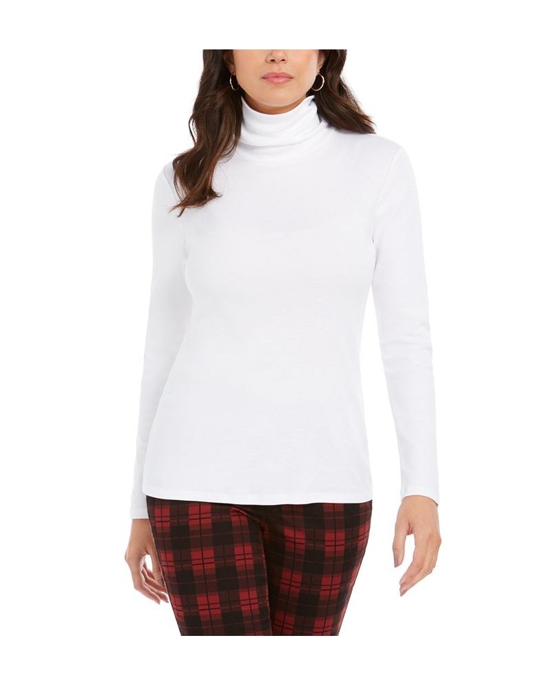 Women's Pima Turtleneck Top White $14.24 Tops