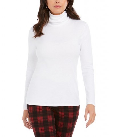 Women's Pima Turtleneck Top White $14.24 Tops