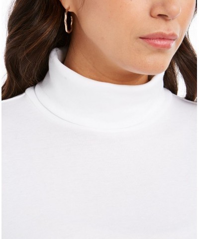 Women's Pima Turtleneck Top White $14.24 Tops