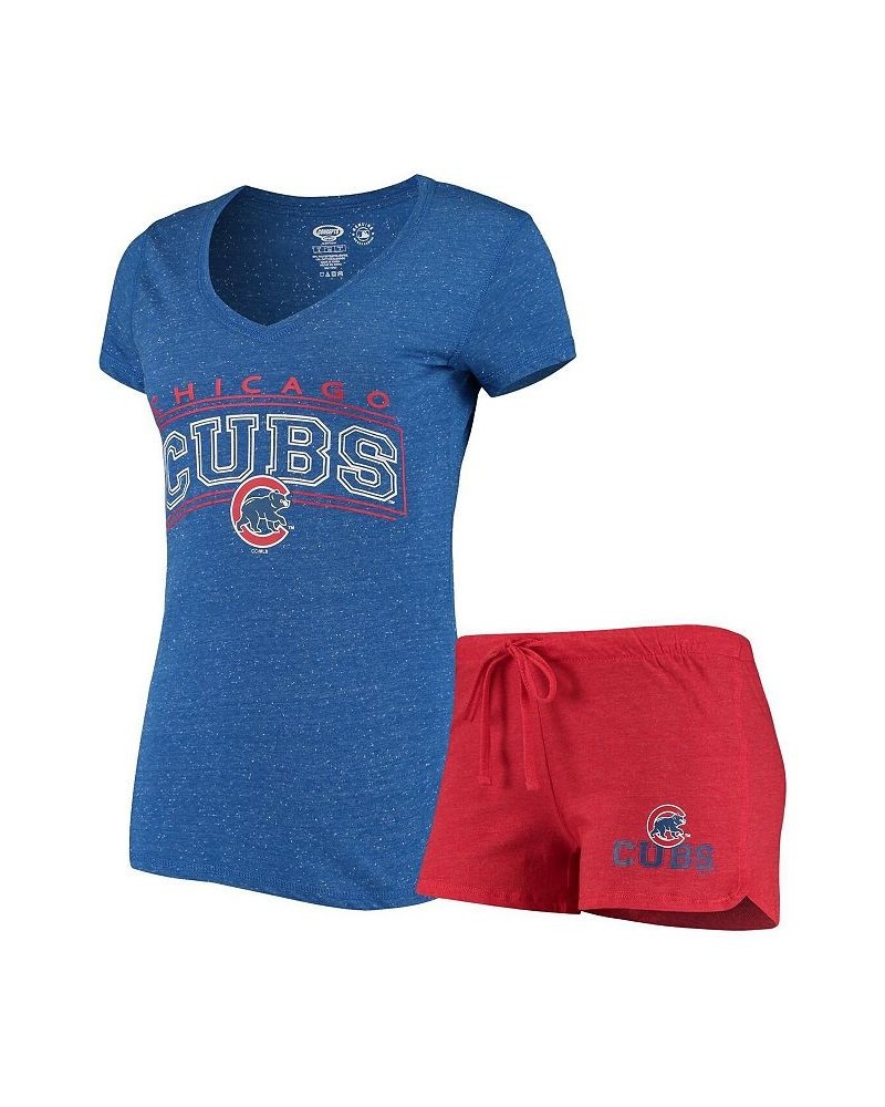 Women's Red Royal Chicago Cubs T-shirt and Pants Sleep Set Red, Royal $27.00 Pajama