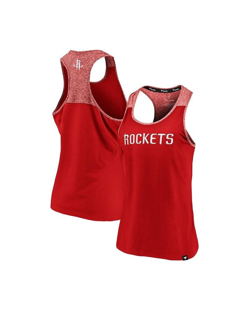 Women's Branded Red Heathered Red Houston Rockets Made to Move Static Performance Racerback Tank Top Red, Heathered Red $19.5...