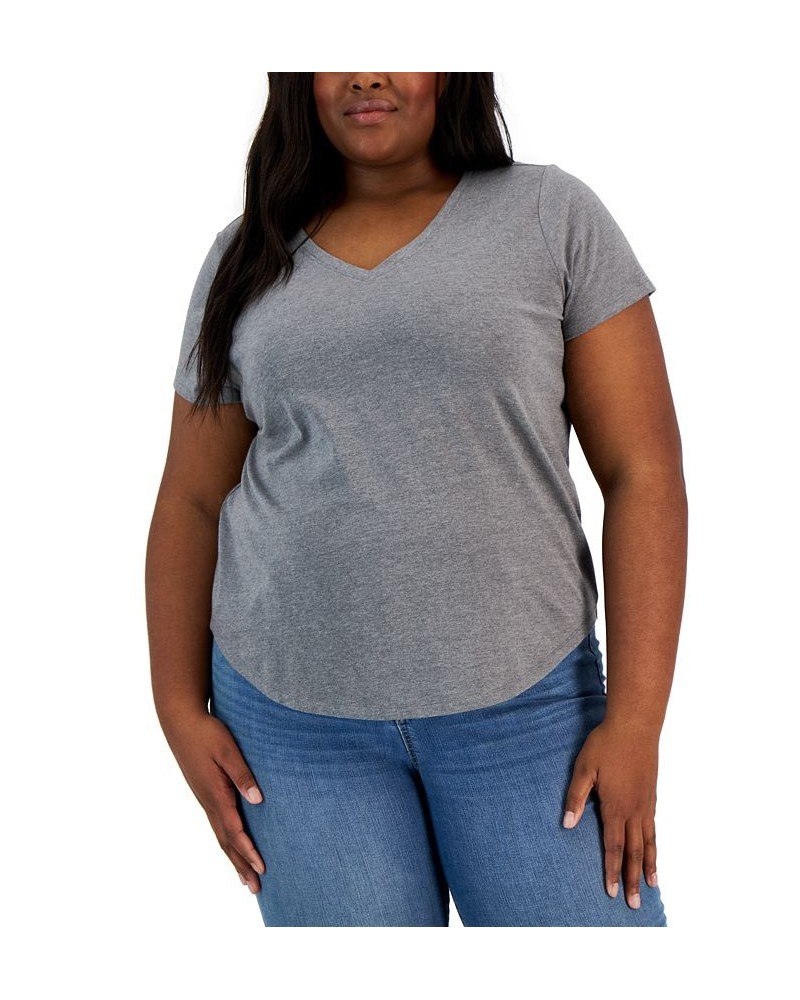 Plus Size Short-Sleeve Perfect Tee Gray $9.97 Tops