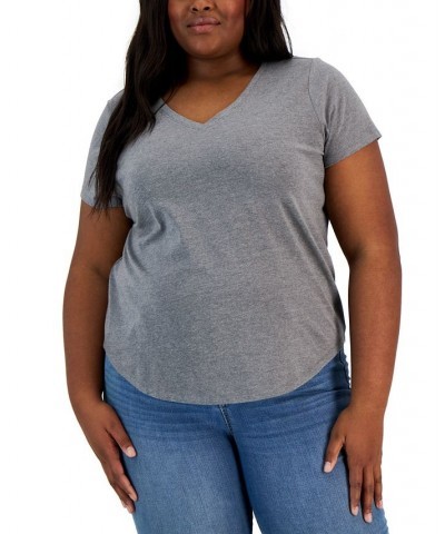 Plus Size Short-Sleeve Perfect Tee Gray $9.97 Tops