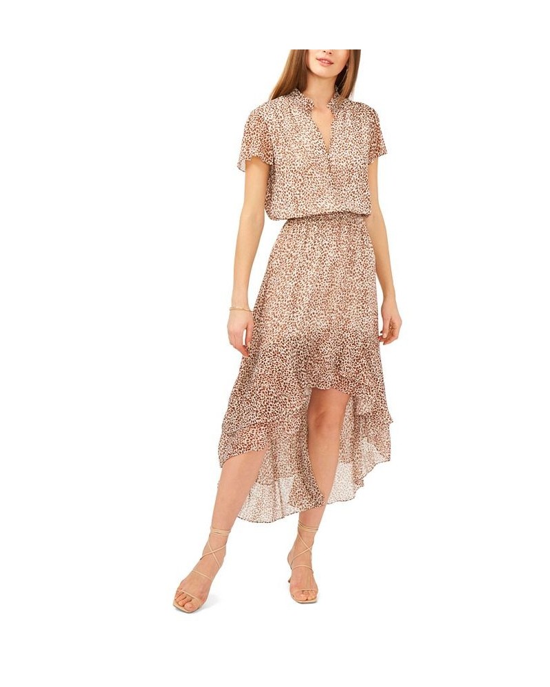 Women's Short Sleeve High Low Maxi Dress Brown, Taupe $45.54 Dresses