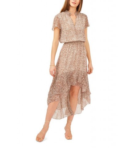 Women's Short Sleeve High Low Maxi Dress Brown, Taupe $45.54 Dresses