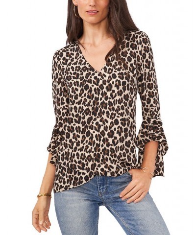 Tiered-Sleeve Leopard-Print Top Animal $51.48 Tops