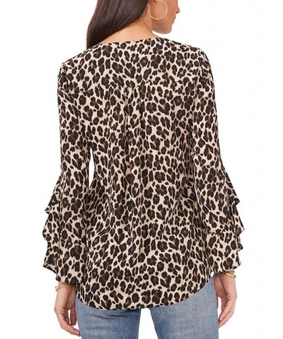 Tiered-Sleeve Leopard-Print Top Animal $51.48 Tops