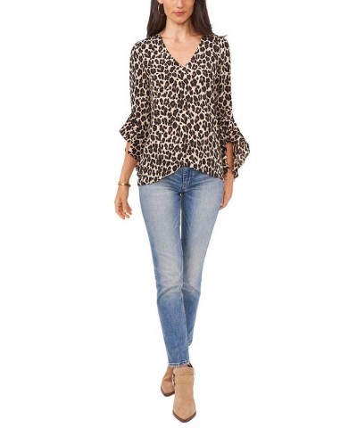 Tiered-Sleeve Leopard-Print Top Animal $51.48 Tops