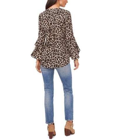 Tiered-Sleeve Leopard-Print Top Animal $51.48 Tops