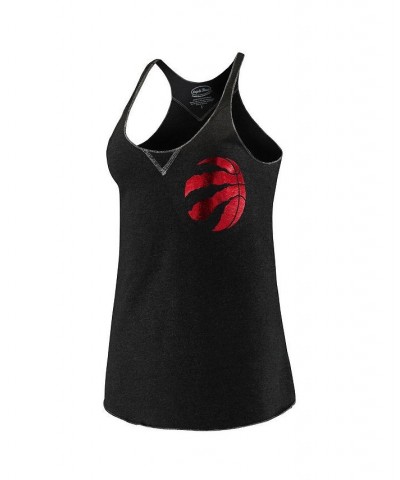 Women's Threads Black Toronto Raptors French Terry Deconstructed Racerback Tri-Blend Tank Top Black $28.80 Tops