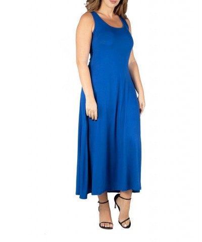 Plus Size Simple A-line Tank Maxi Dress Jade $25.19 Dresses