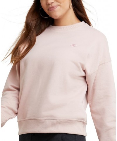 Women's Powerblend Fleece Crewneck Sweatshirt Pink $17.76 Sweatshirts