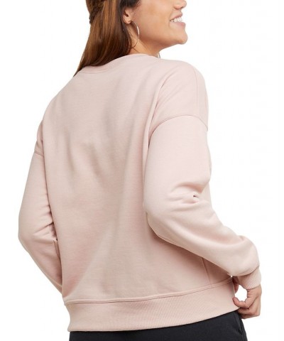 Women's Powerblend Fleece Crewneck Sweatshirt Pink $17.76 Sweatshirts