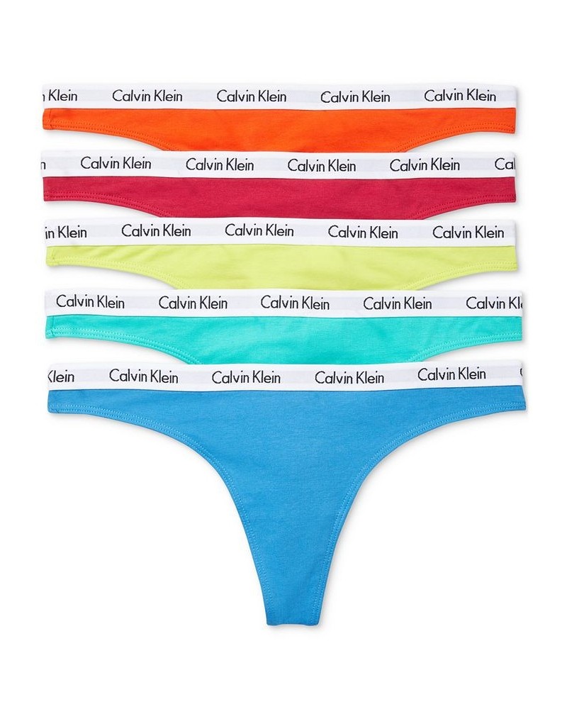 Women's Carousel Thong Underwear 5-Pack Cherry Tomato/persian Red/lemon Lime/aqua Green/blue Ambience $34.19 Panty