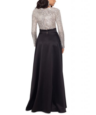 Sequinned-Top Ball Gown Black/Silver $77.00 Dresses