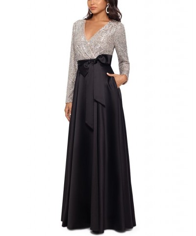 Sequinned-Top Ball Gown Black/Silver $77.00 Dresses