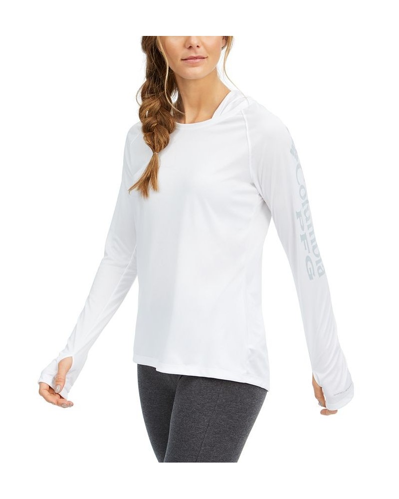 Women's PFG Hoodie Tidal Tee™ Active Top White $27.50 Sweatshirts