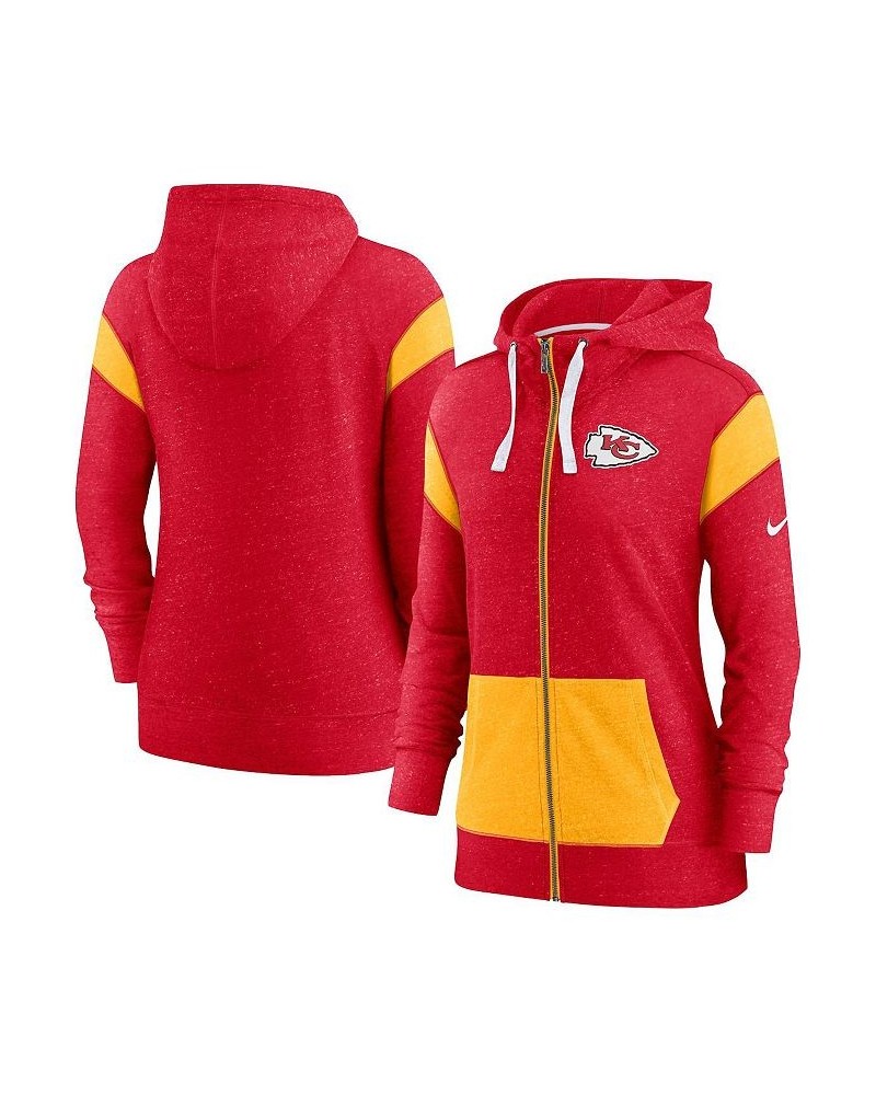 Women's Red Gold Kansas City Chiefs Monaco Full-Zip Hoodie Red $49.49 Sweatshirts