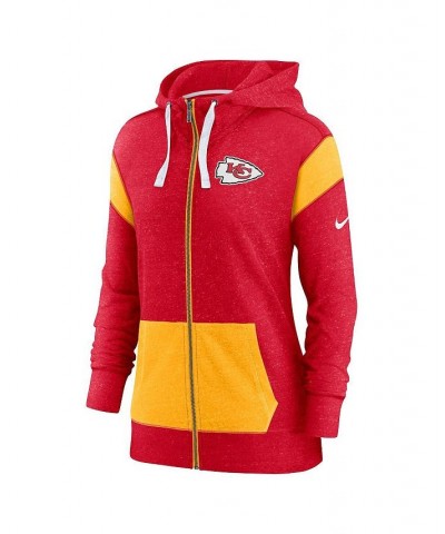 Women's Red Gold Kansas City Chiefs Monaco Full-Zip Hoodie Red $49.49 Sweatshirts