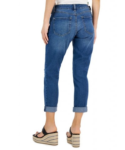 Women's Curvy Mid Rise Ripped Straight-Leg Jeans Portside Wash $22.06 Jeans